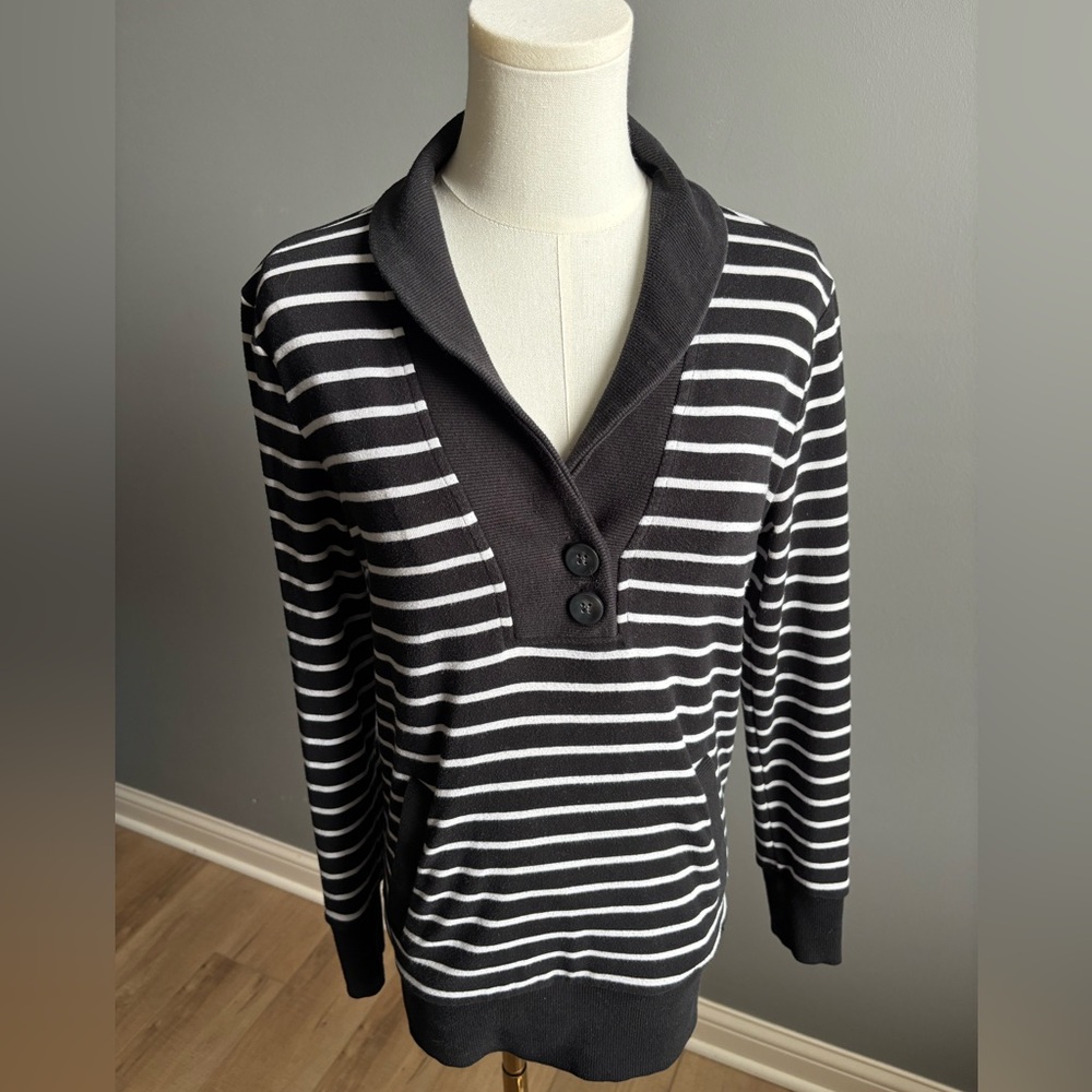Banana Republic Factory Striped Shawl Collar Sweatshirt
